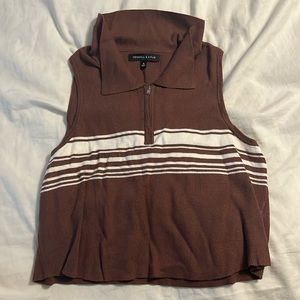 Kendall and Kylie brown and white striped tank top. Only worn once